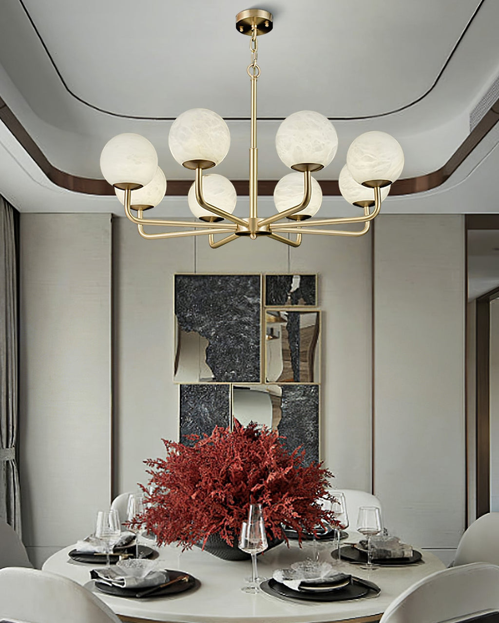 Avrenley Alabaster Chandelier-Moonnatur