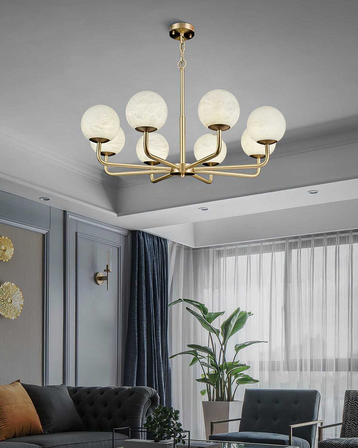 Avrenley Alabaster Chandelier-Moonnatur
