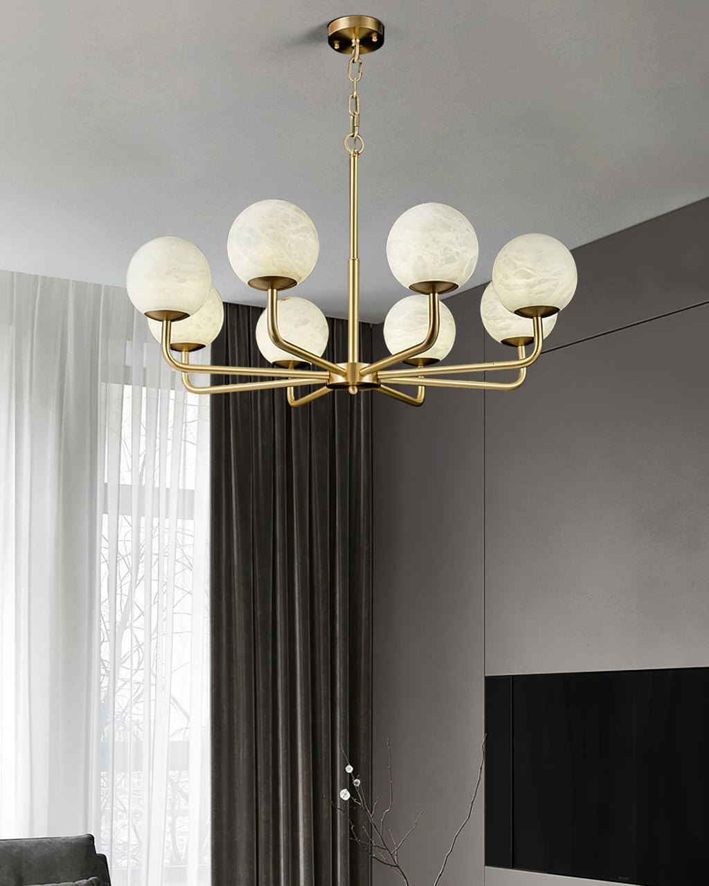 Avrenley Alabaster Chandelier-Moonnatur