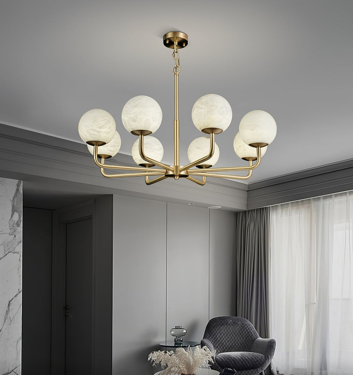 Avrenley Alabaster Chandelier-Moonnatur