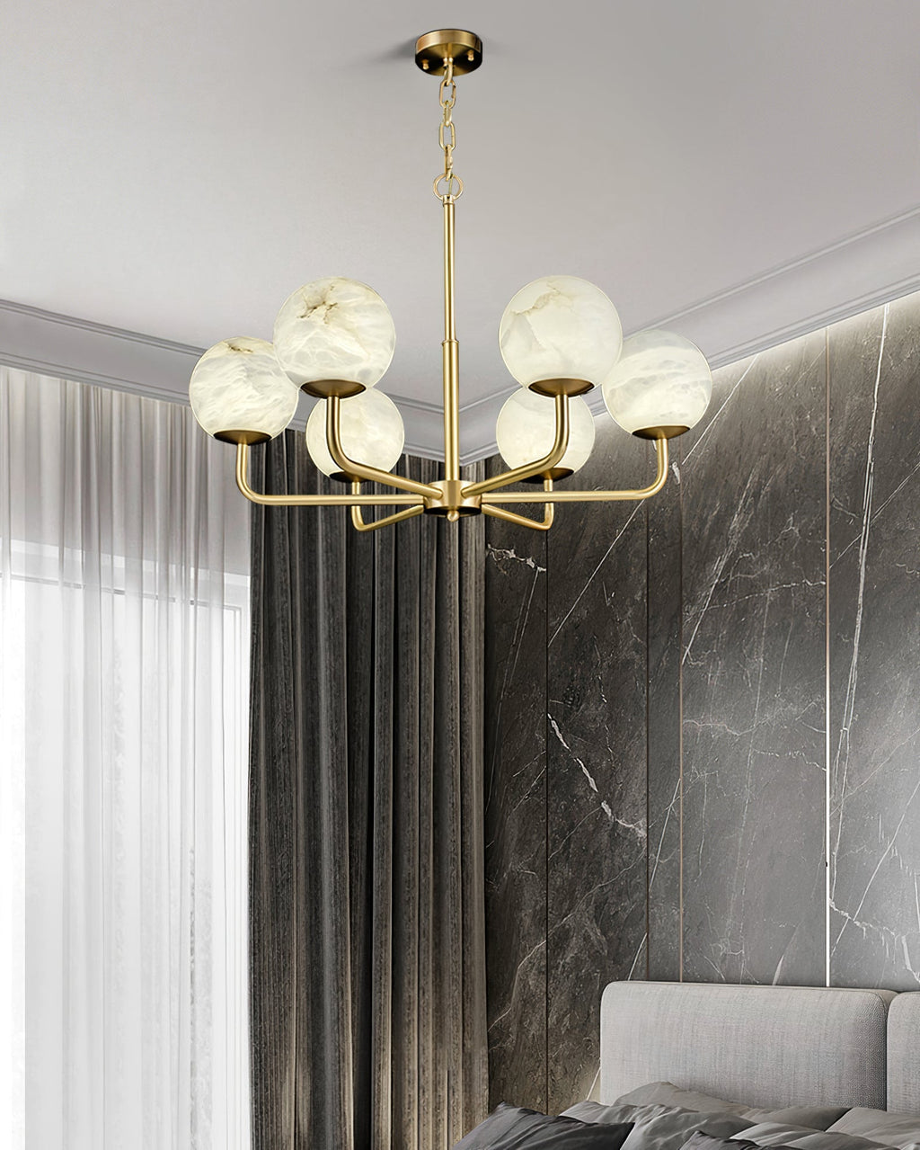 Avrenley Alabaster Chandelier-Moonnatur