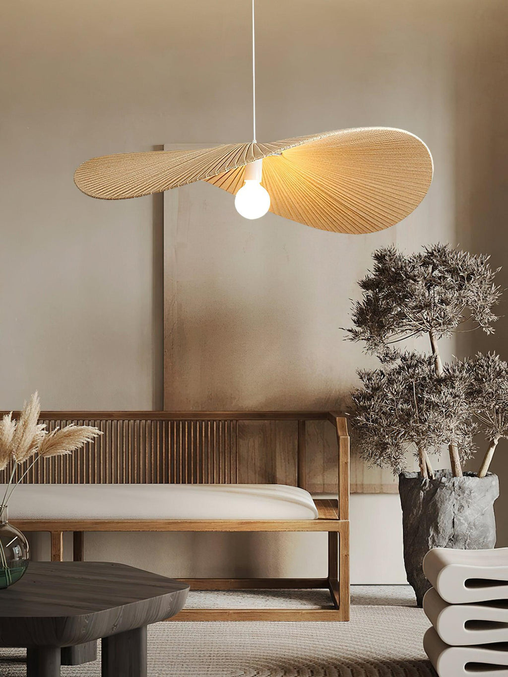 Fennis Fabric Pendant Light-Moonnatur
