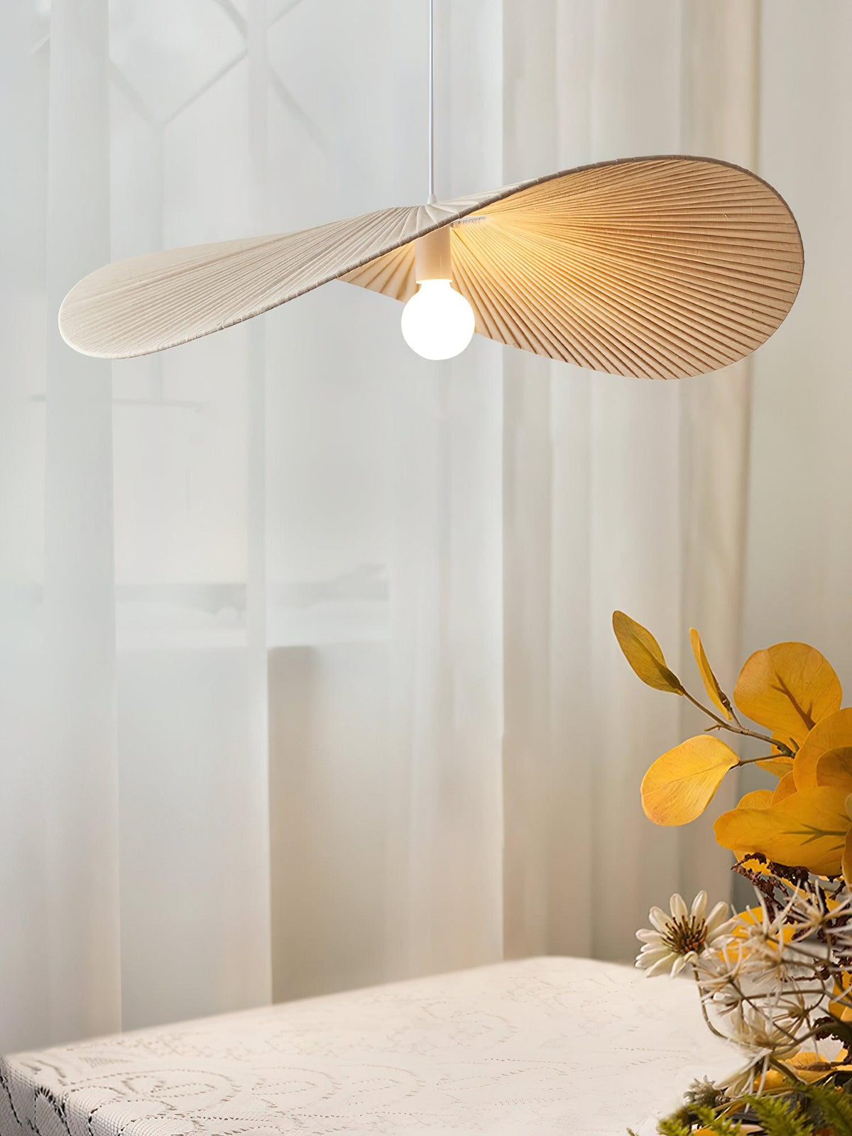 Fennis Fabric Pendant Light-Moonnatur