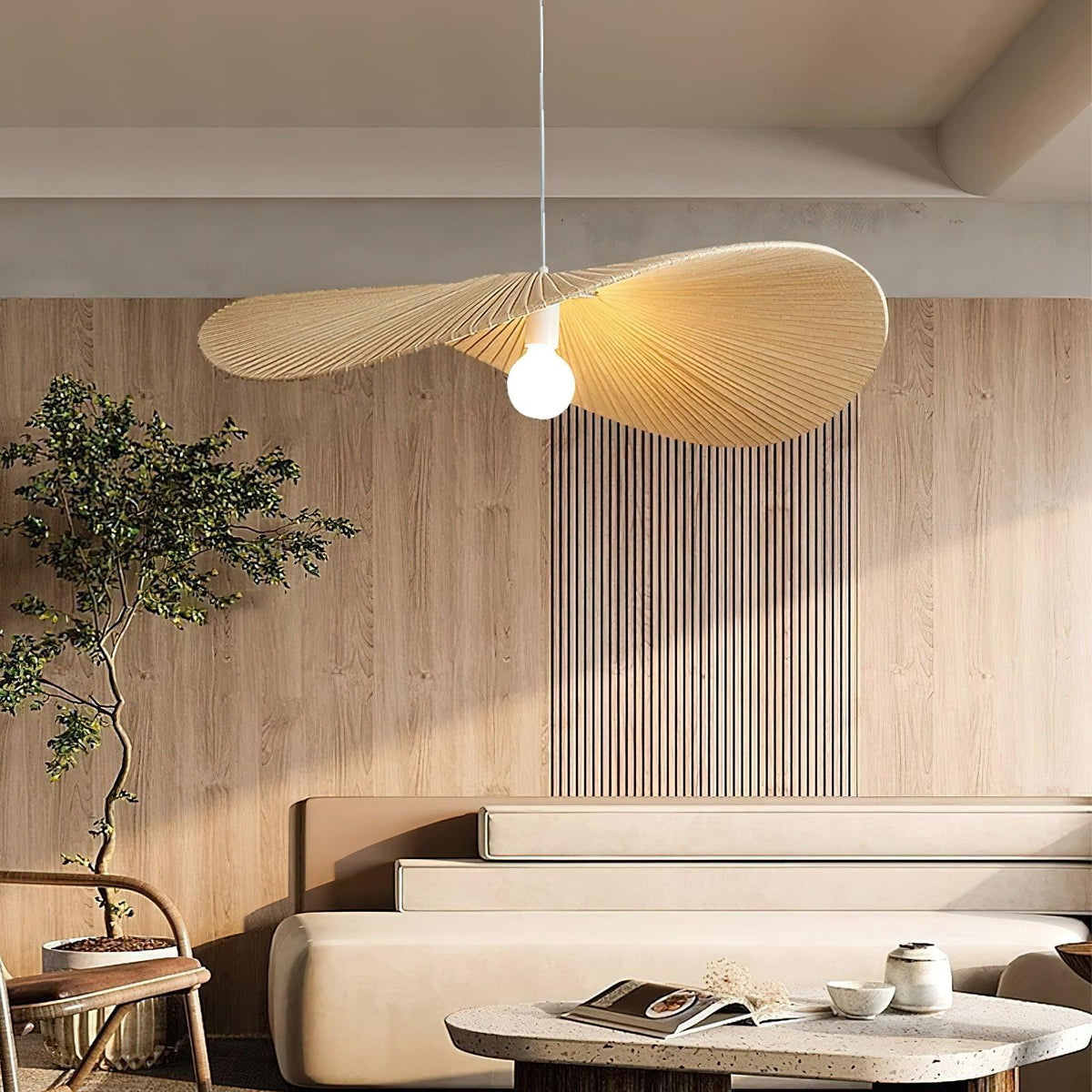 Fennis Fabric Pendant Light-Moonnatur