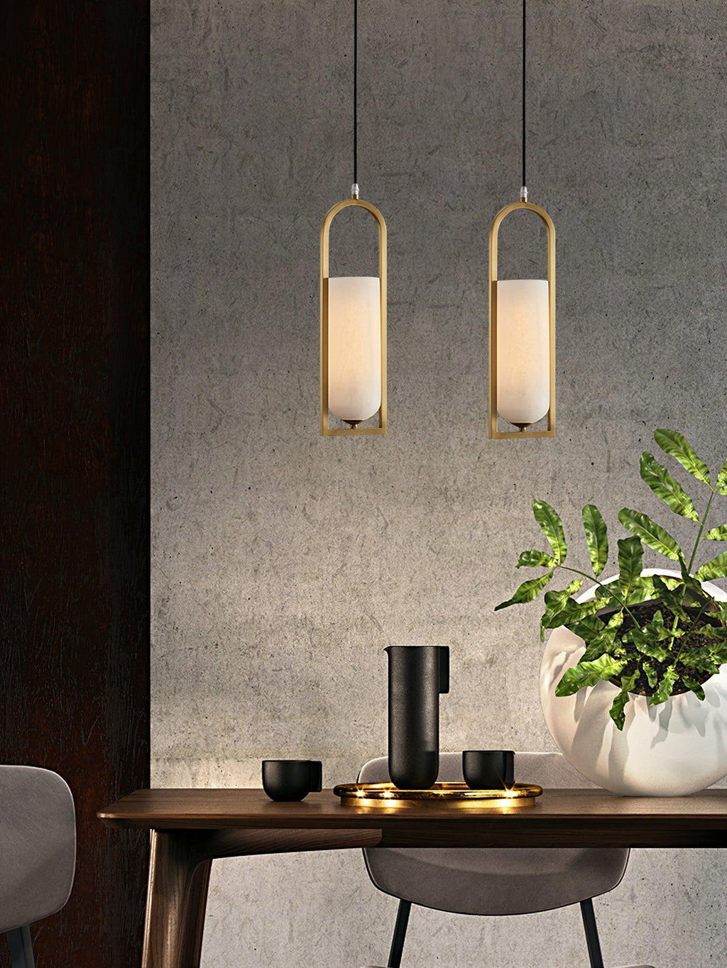 Mardenwren Alabaster Pendant Light-Moonnatur