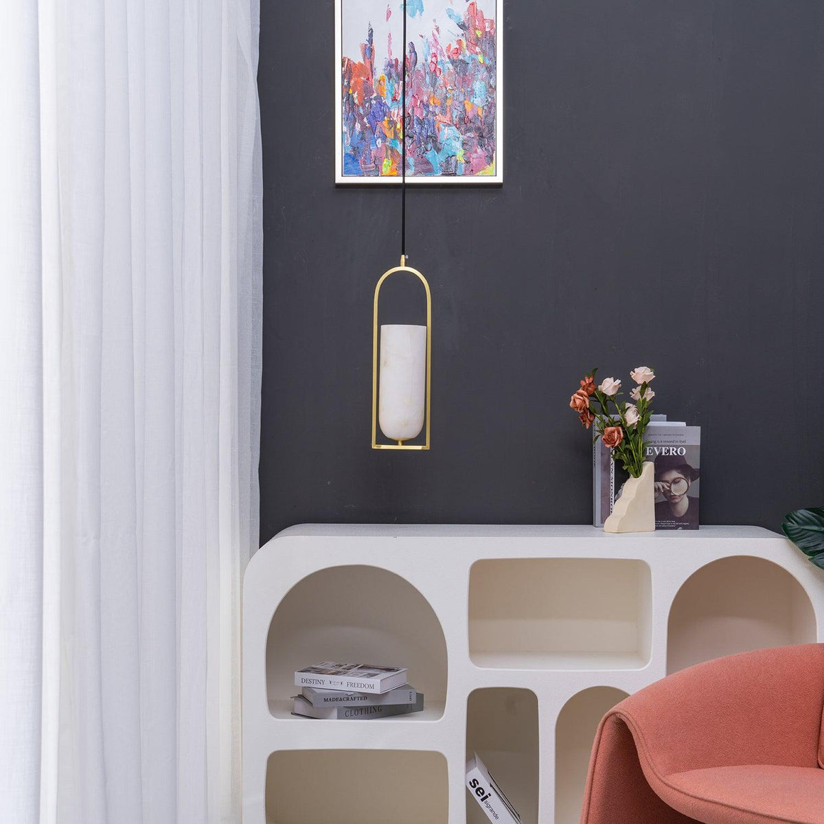 Mardenwren Alabaster Pendant Light-Moonnatur