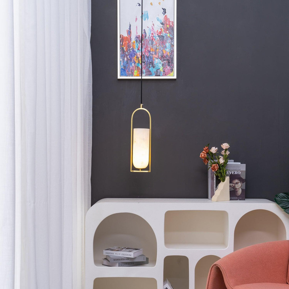 Mardenwren Alabaster Pendant Light-Moonnatur