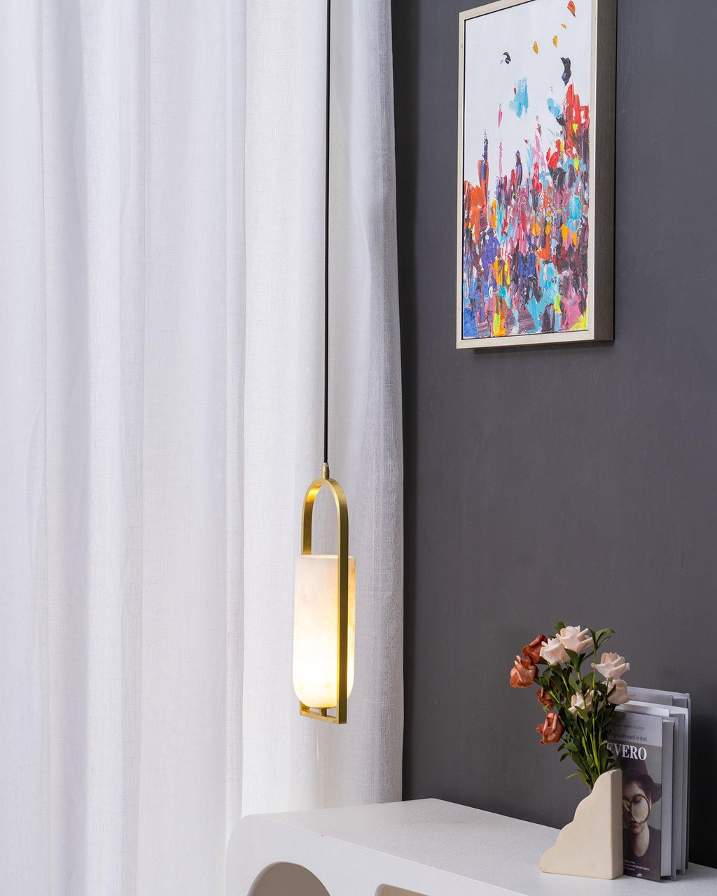 Mardenwren Alabaster Pendant Light-Moonnatur