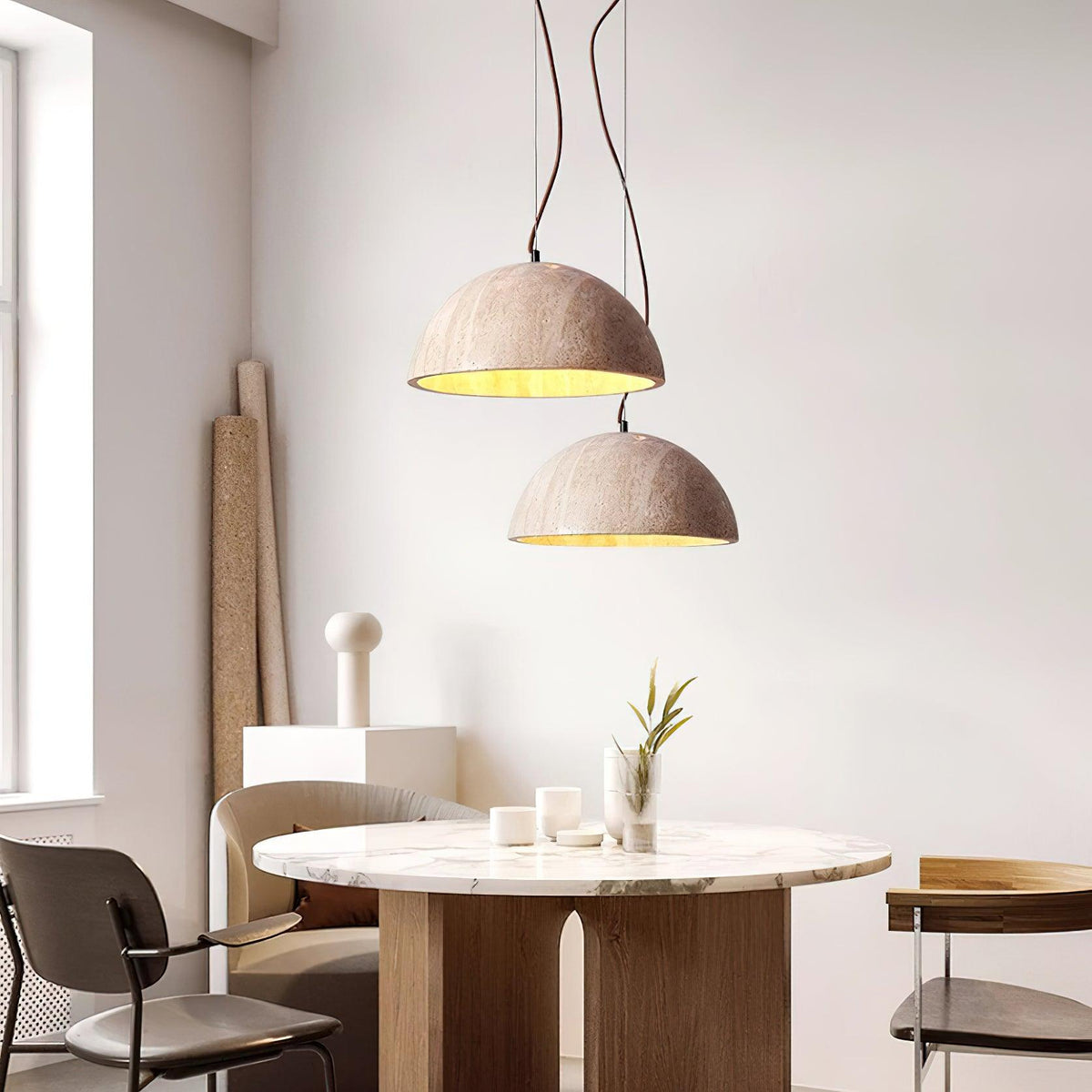 Sardenvale Travertine Pendant Light-Moonnatur