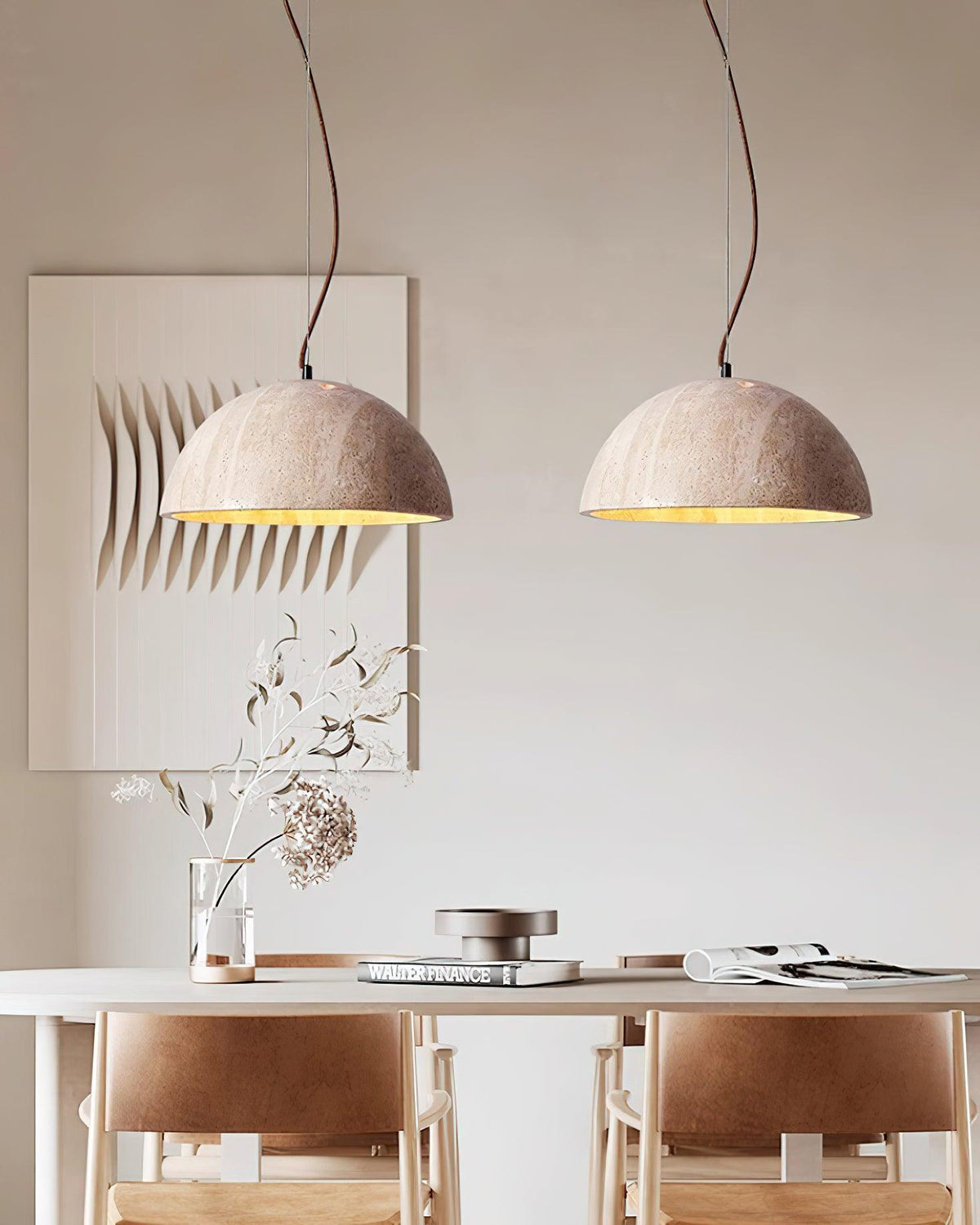 Sardenvale Travertine Pendant Light-Moonnatur