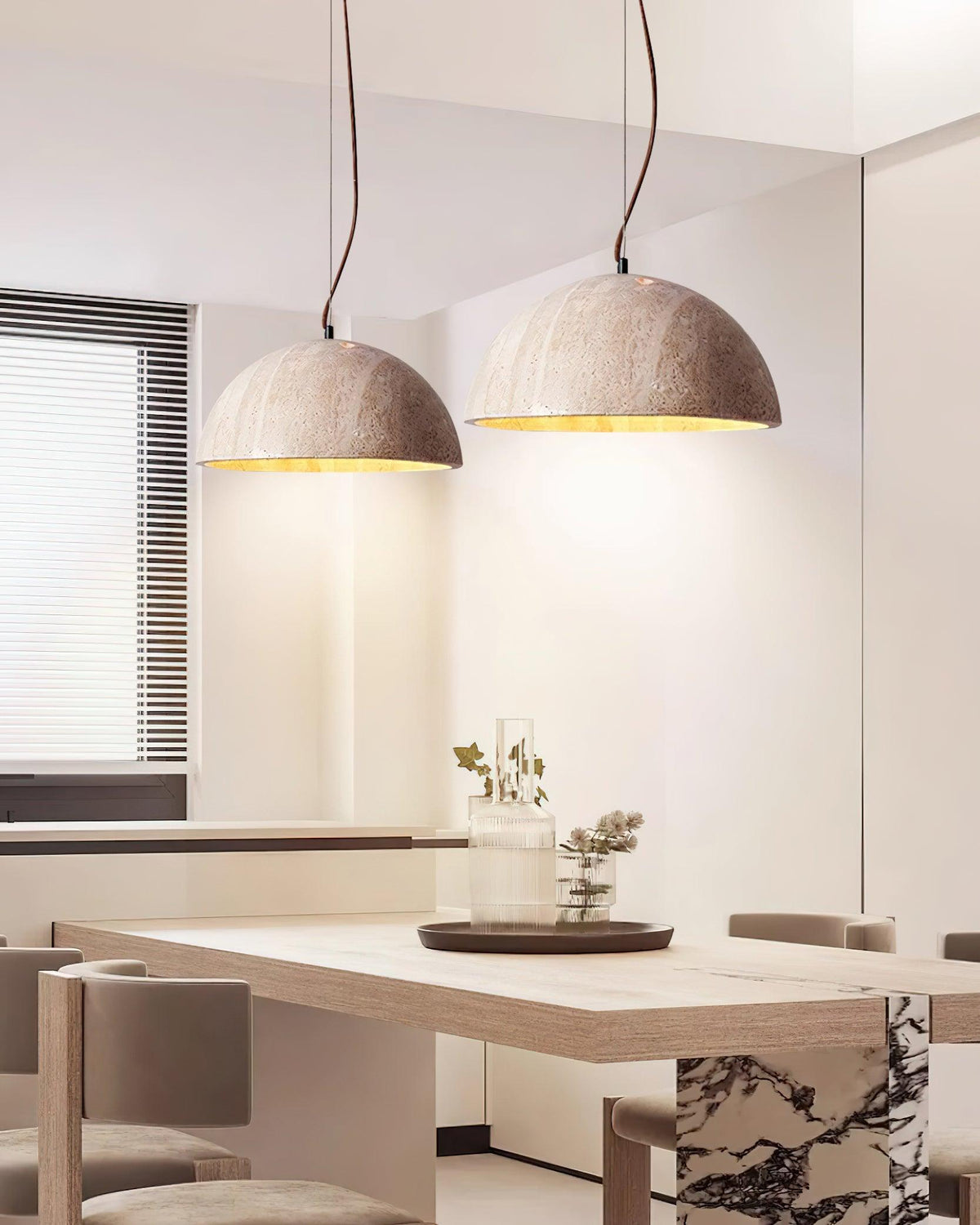 Sardenvale Travertine Pendant Light-Moonnatur