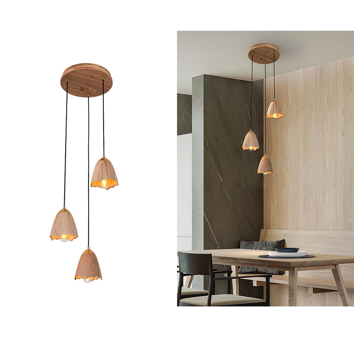 Maellyn Wood Pendant Light-Moonnatur