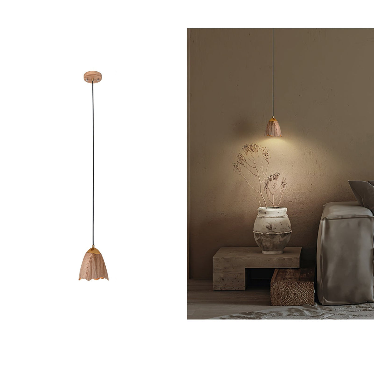 Maellyn Wood Pendant Light-Moonnatur
