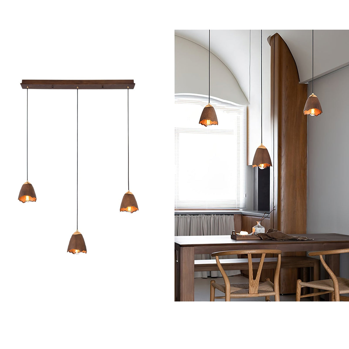 Maellyn Wood Pendant Light-Moonnatur