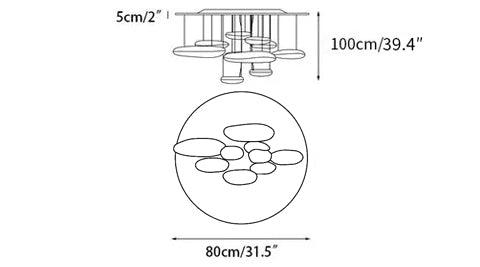 Jorrenenna Aluminium Ceiling Light-Moonnatur