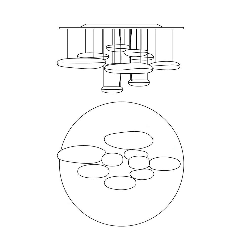 Garrowis Aluminium Chandelier-Moonnatur