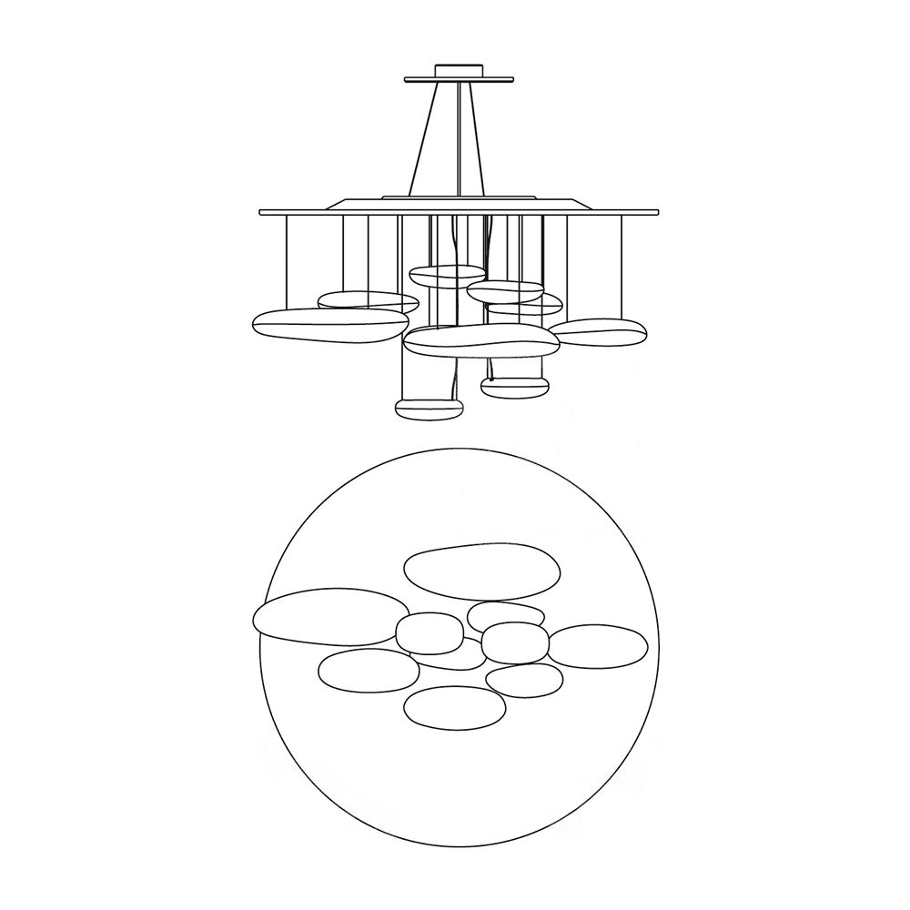 Garrowis Aluminium Chandelier-Moonnatur