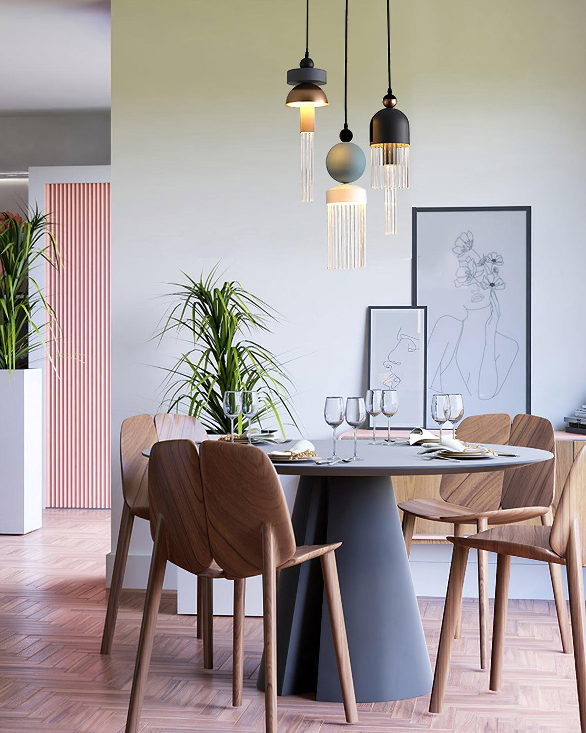 Ravelle Glass Pendant Light-Moonnatur