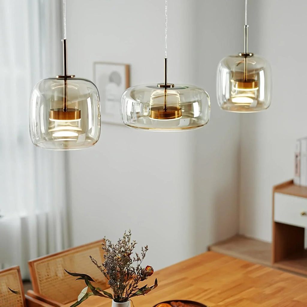 June Morden Glass Pendant Light Clear/Smoky/Amber - Neutralighting