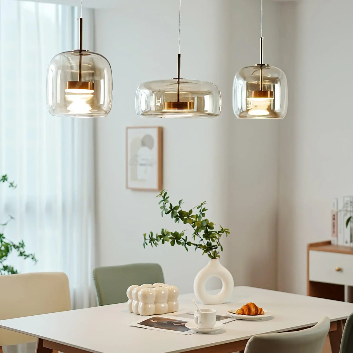 June Morden Glass Pendant Light Clear/Smoky/Amber - Neutralighting