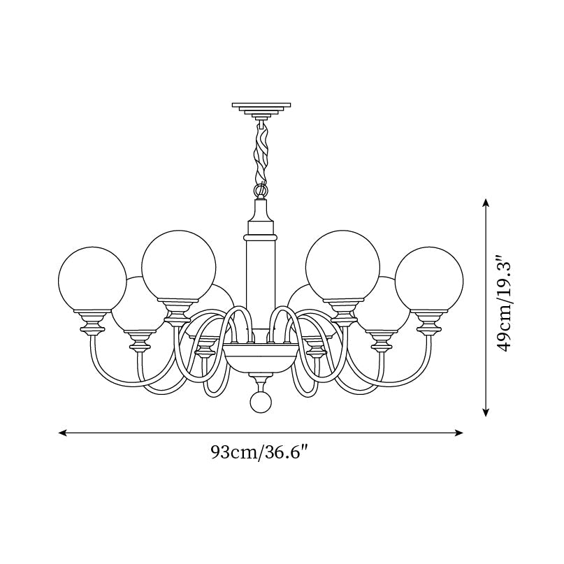 Woldenden Glass Chandelier-Moonnatur