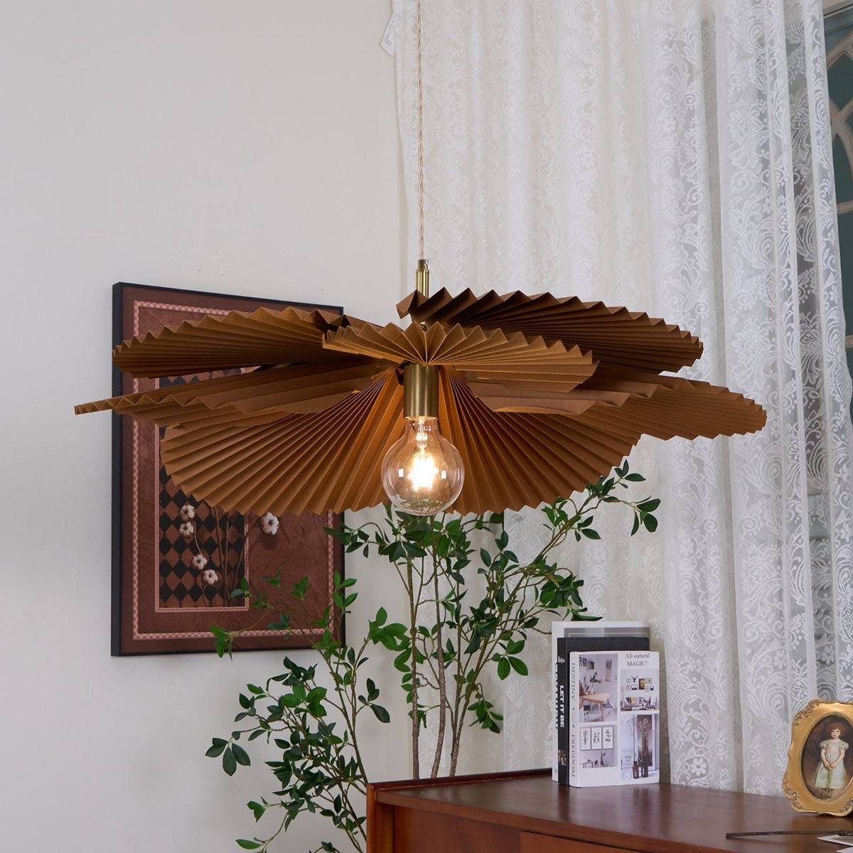 Cavenoria Kraft Paper Pendant Light-Moonnatur