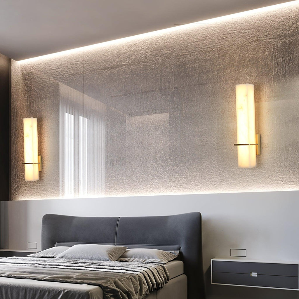 Dunselwyn Alabaster Wall Light-Moonnatur