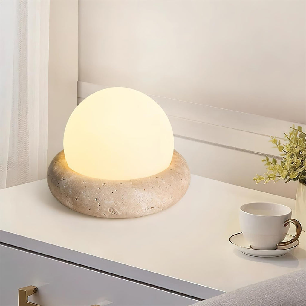 Wenrelfern Travertine Table Lamp-Moonnatur