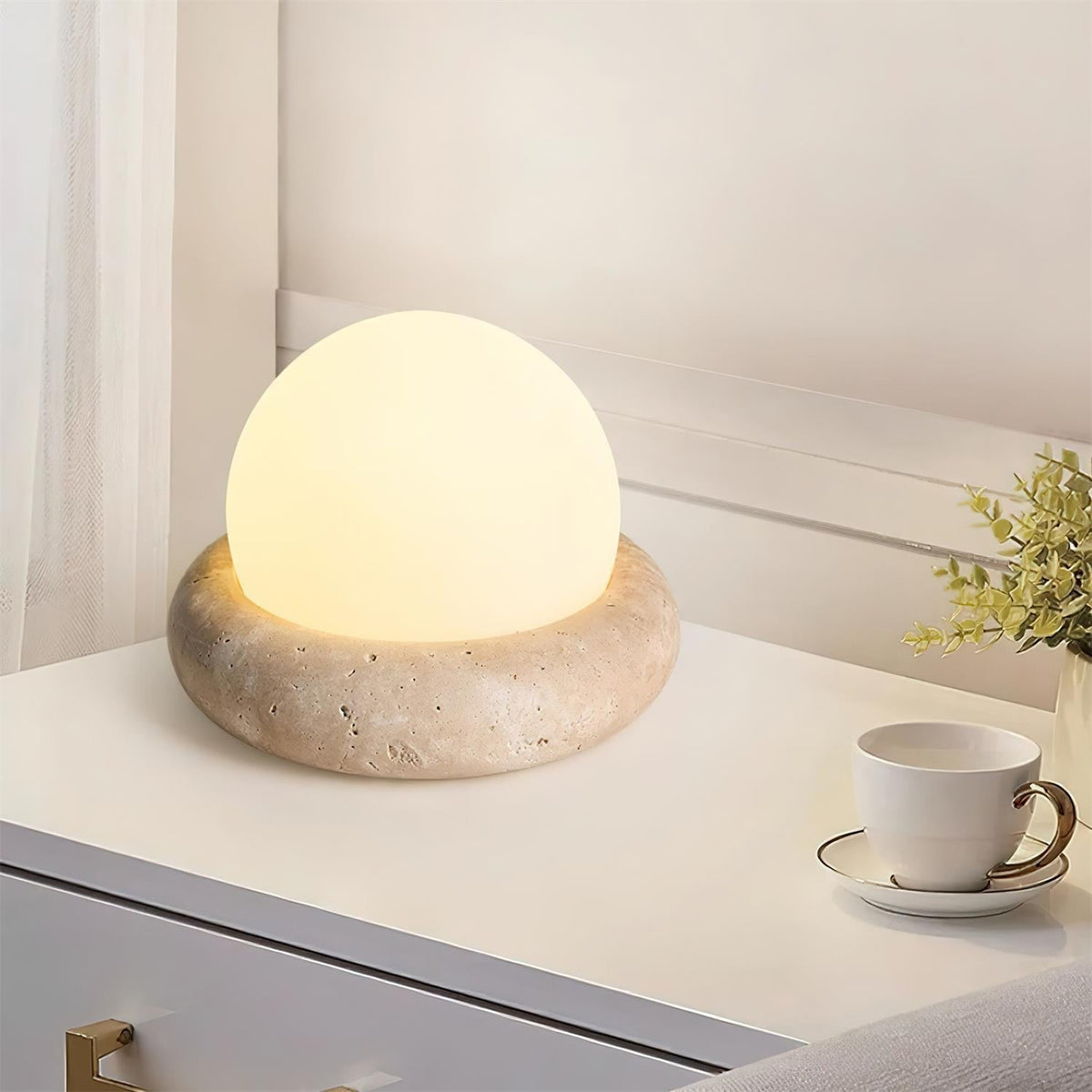 Wenrelfern Travertine Table Lamp-Moonnatur