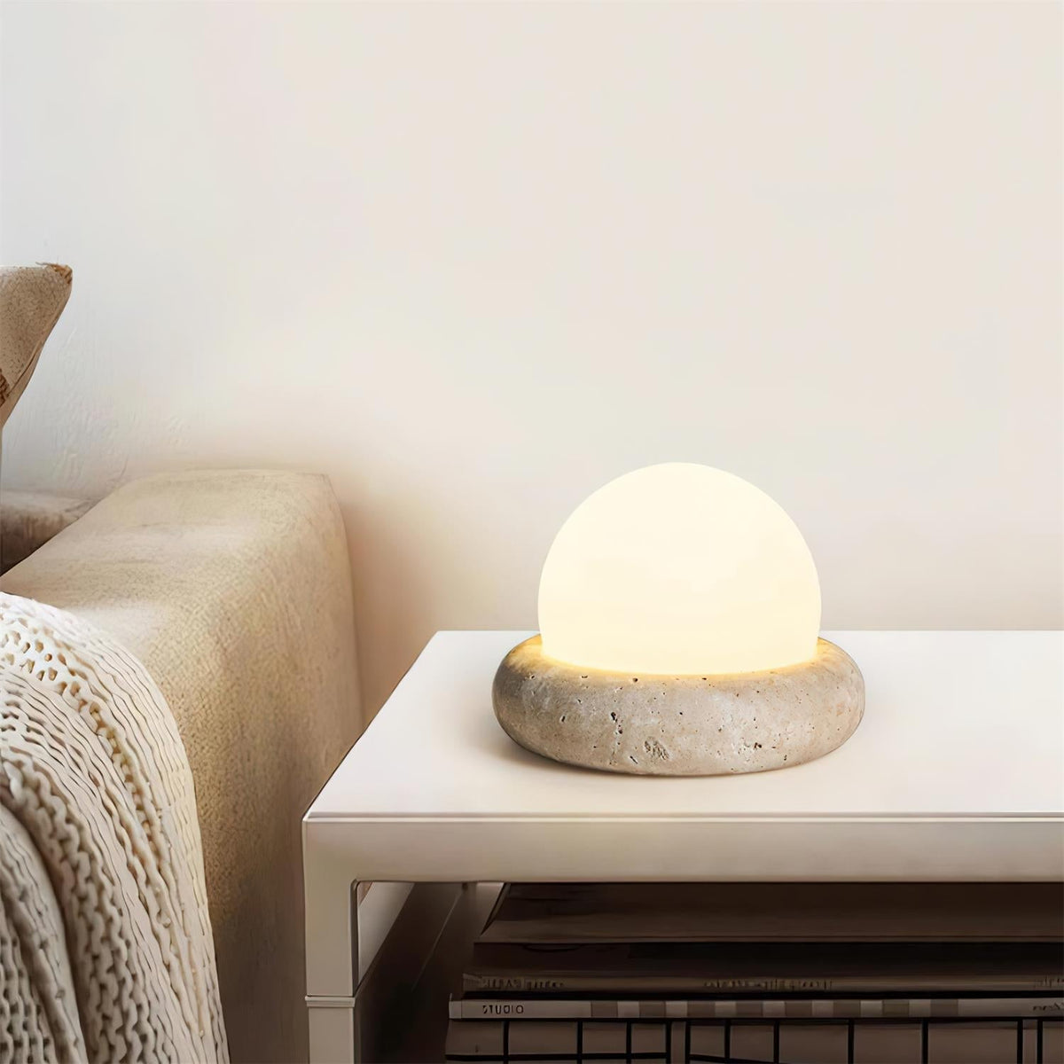 Wenrelfern Travertine Table Lamp-Moonnatur