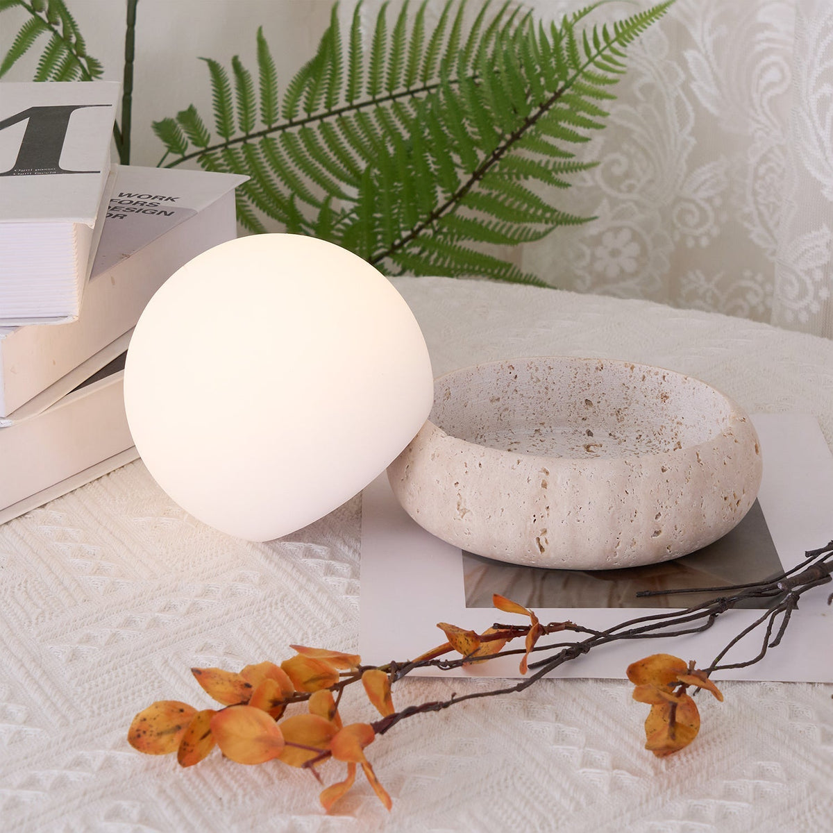 Wenrelfern Travertine Table Lamp-Moonnatur