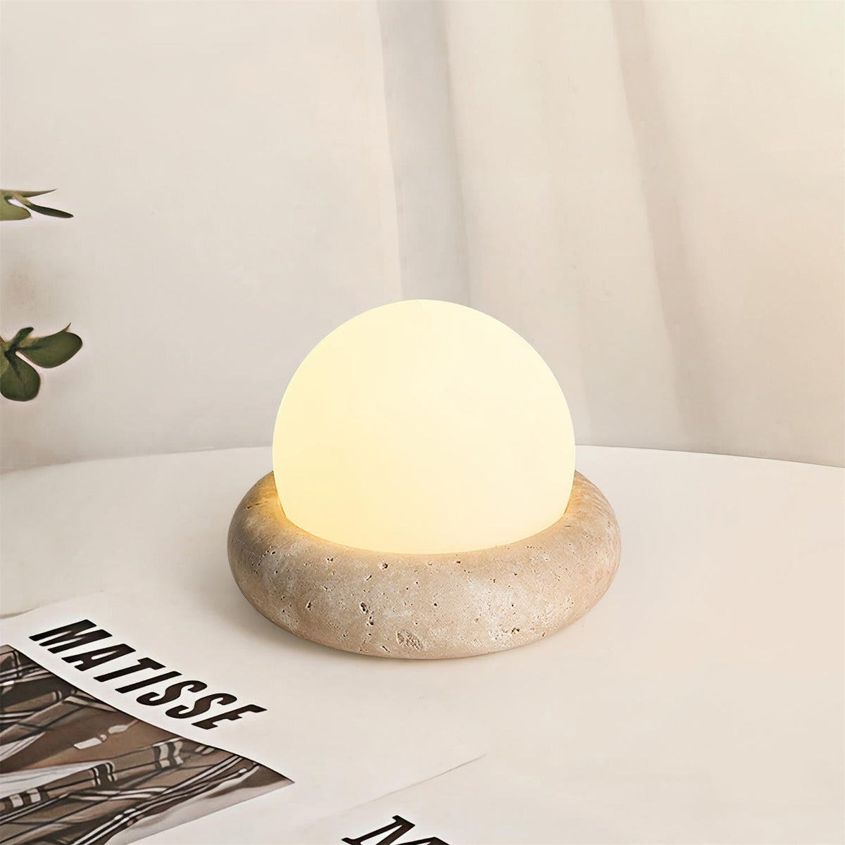 Wenrelfern Travertine Table Lamp-Moonnatur