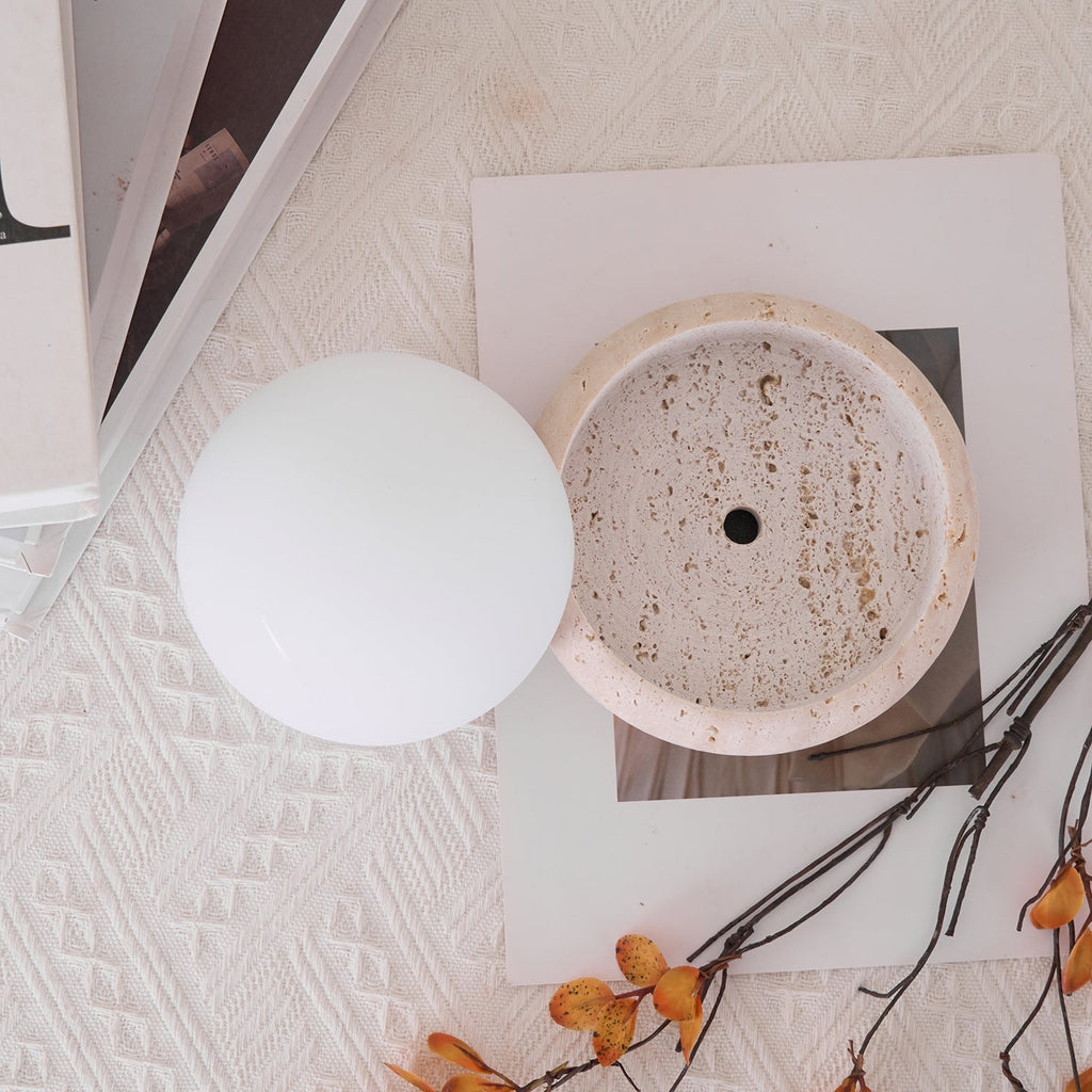 Wenrelfern Travertine Table Lamp-Moonnatur