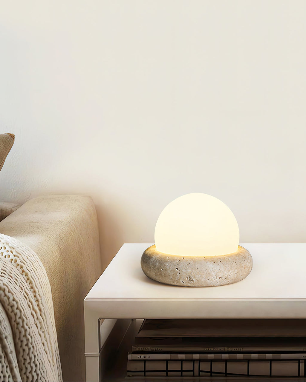Wenrelfern Travertine Table Lamp-Moonnatur