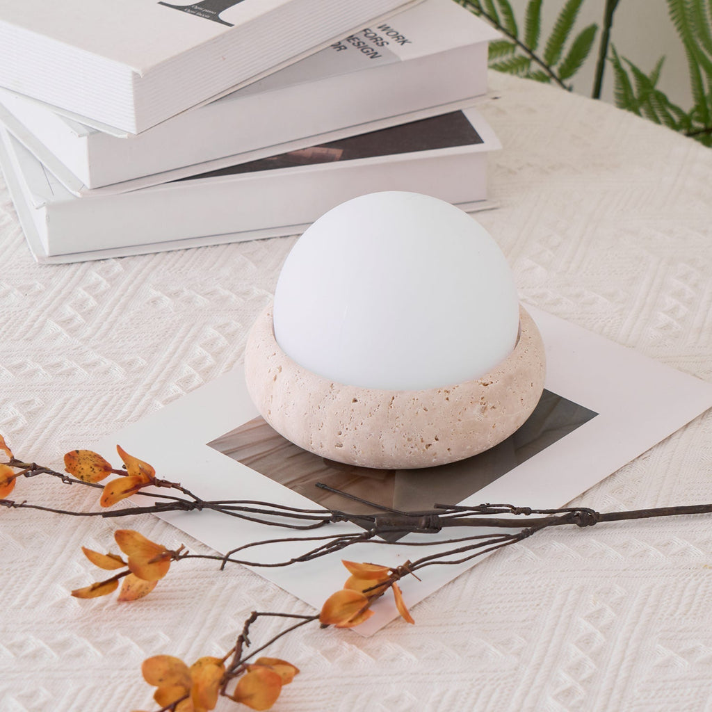 Wenrelfern Travertine Table Lamp-Moonnatur