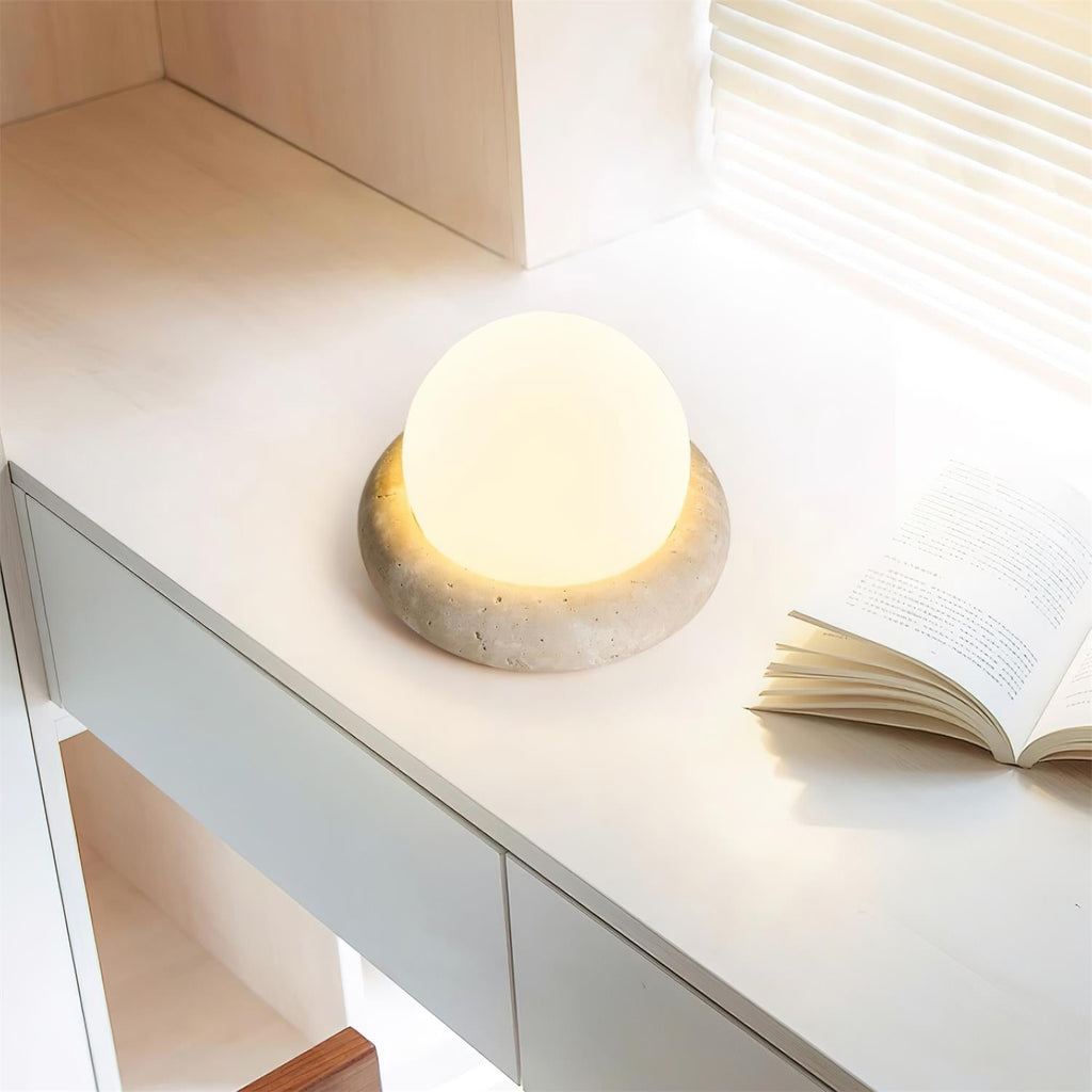 Wenrelfern Travertine Table Lamp-Moonnatur