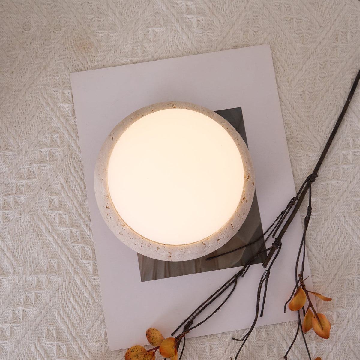 Wenrelfern Travertine Table Lamp-Moonnatur