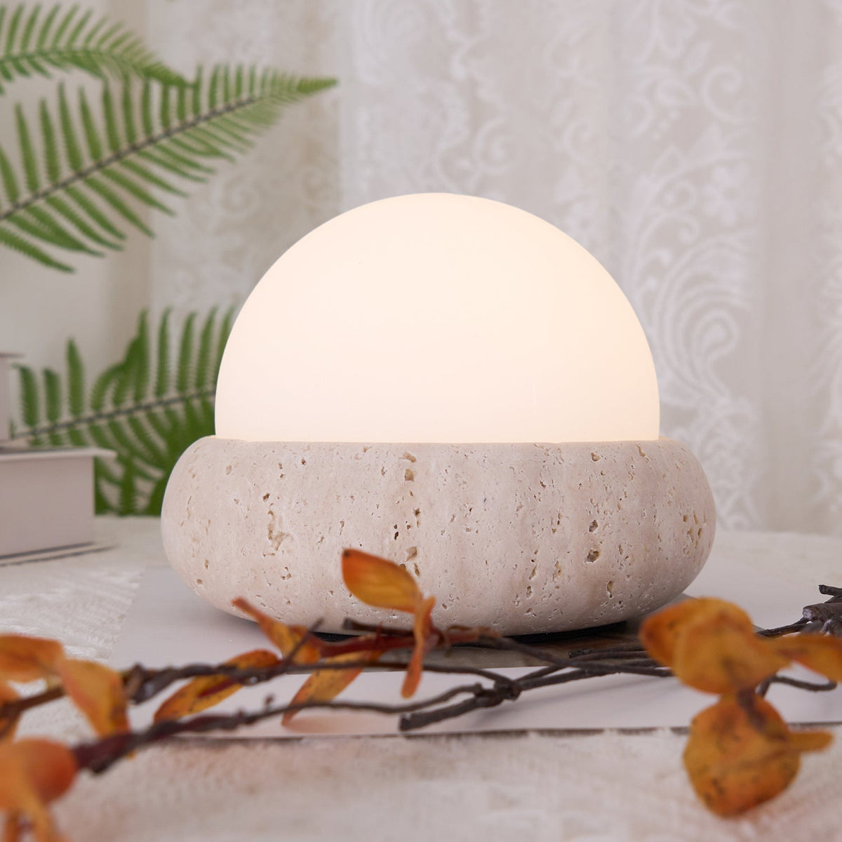 Wenrelfern Travertine Table Lamp-Moonnatur