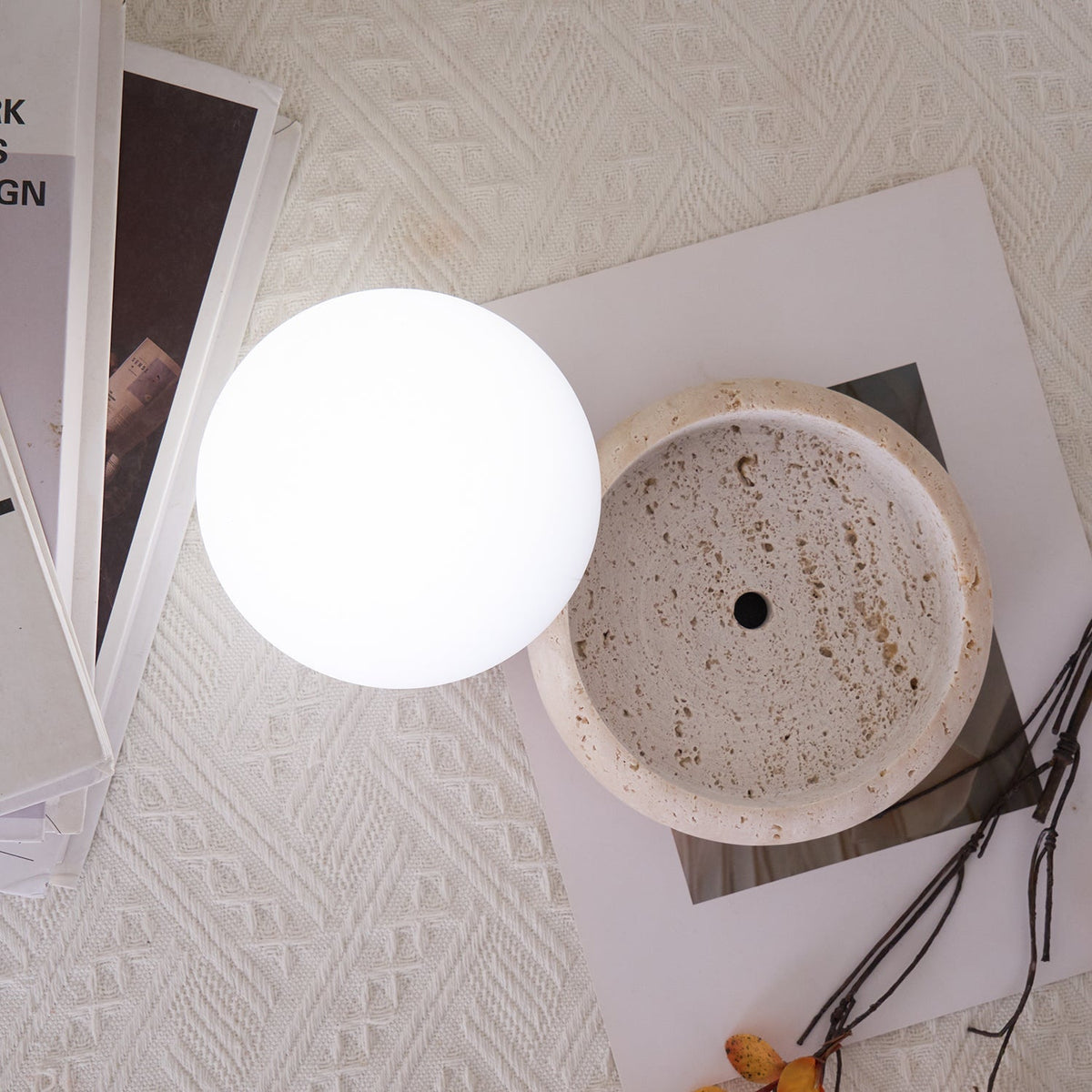 Wenrelfern Travertine Table Lamp-Moonnatur