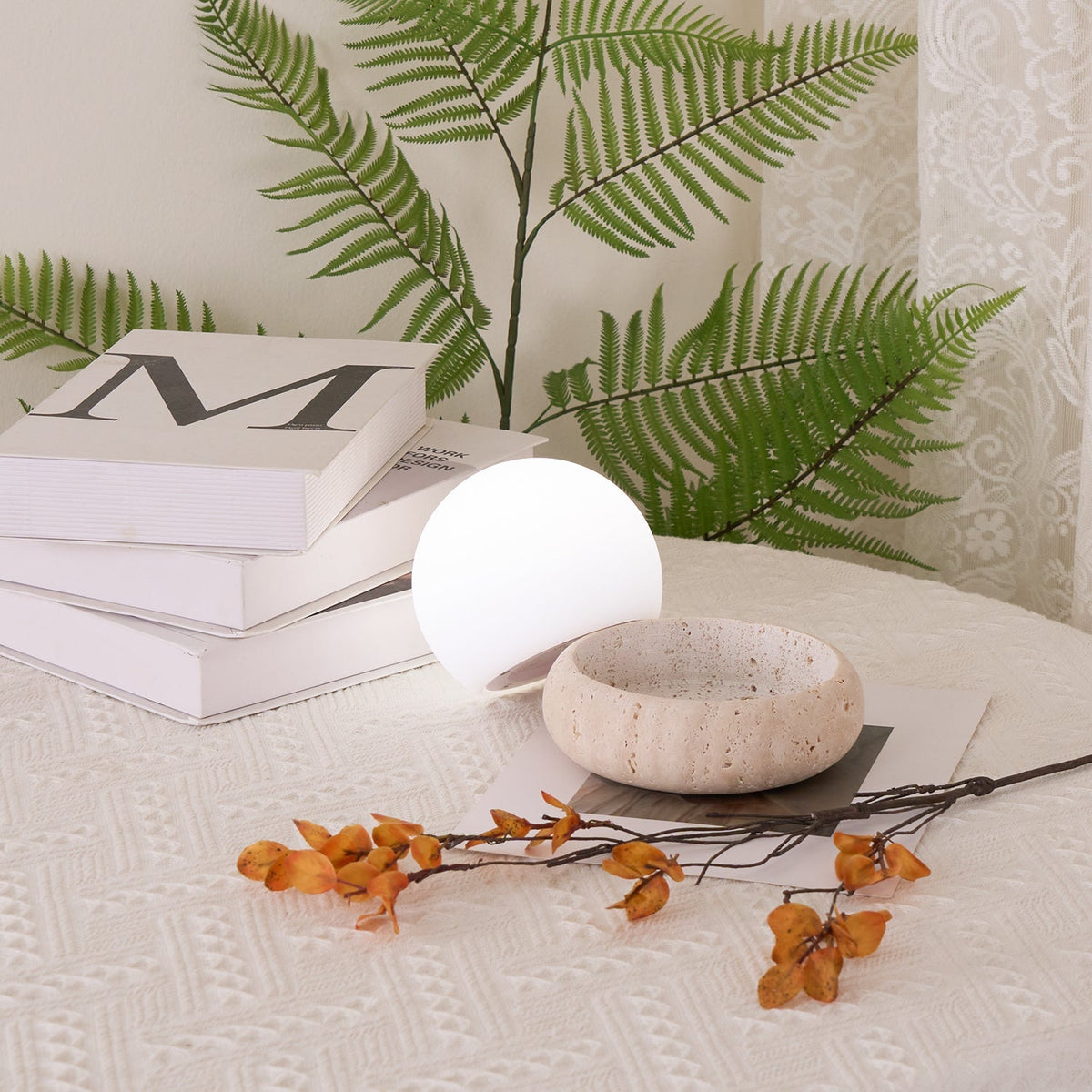 Wenrelfern Travertine Table Lamp-Moonnatur