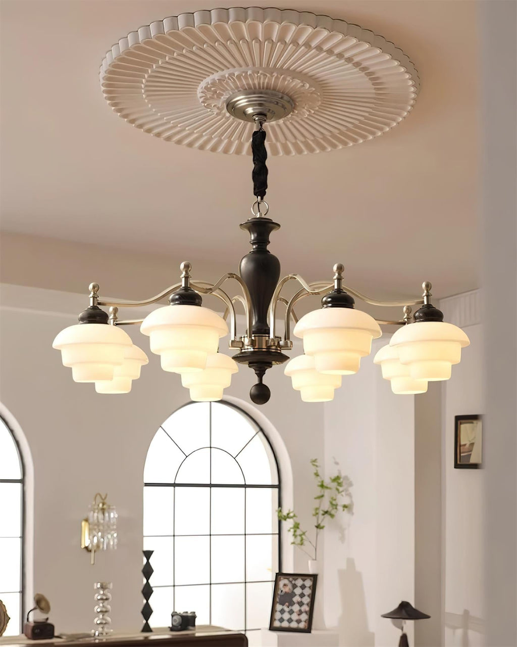 Keldelgrove Glass Chandelier-Moonnatur