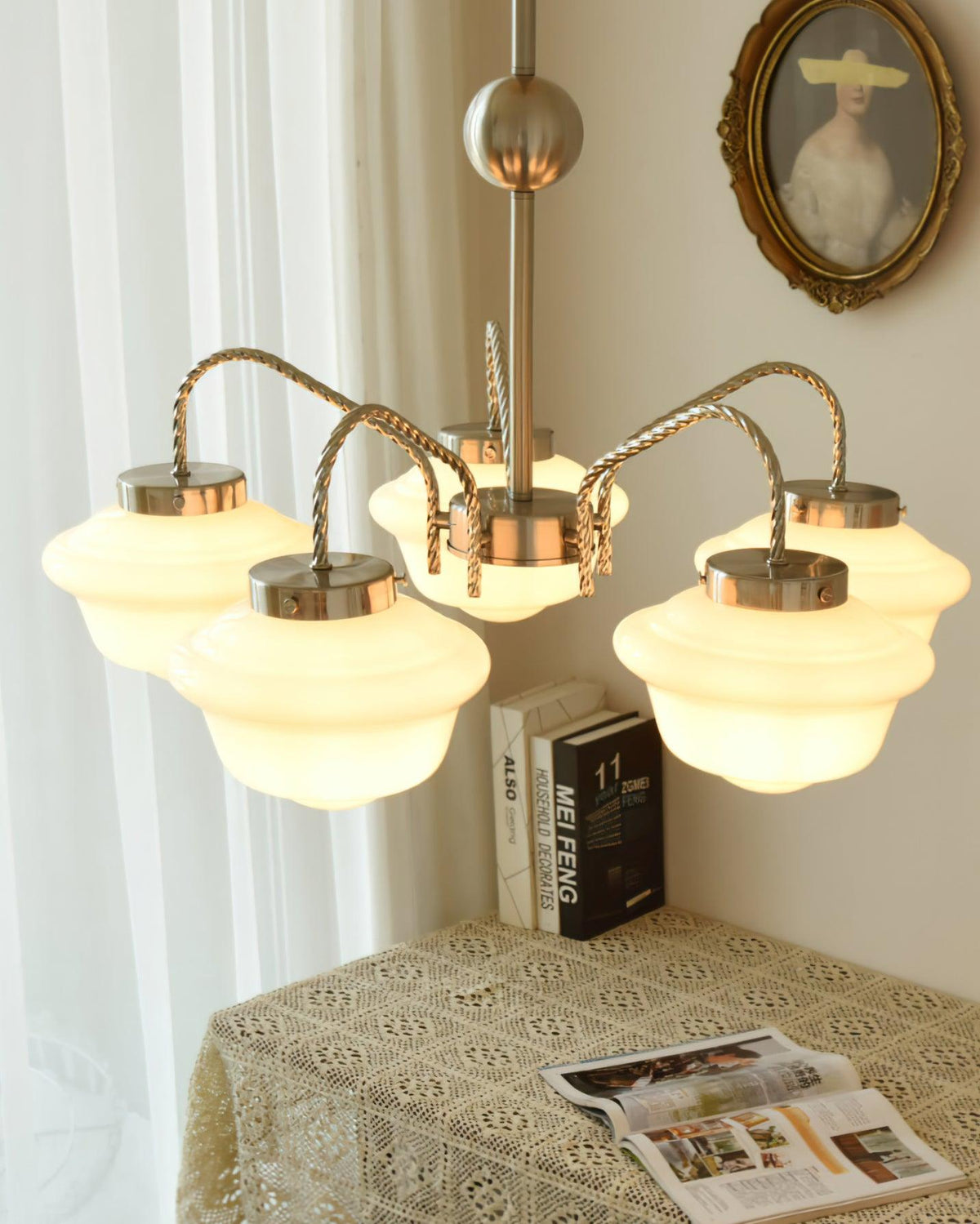 Inverenora Glass Chandelier-Moonnatur
