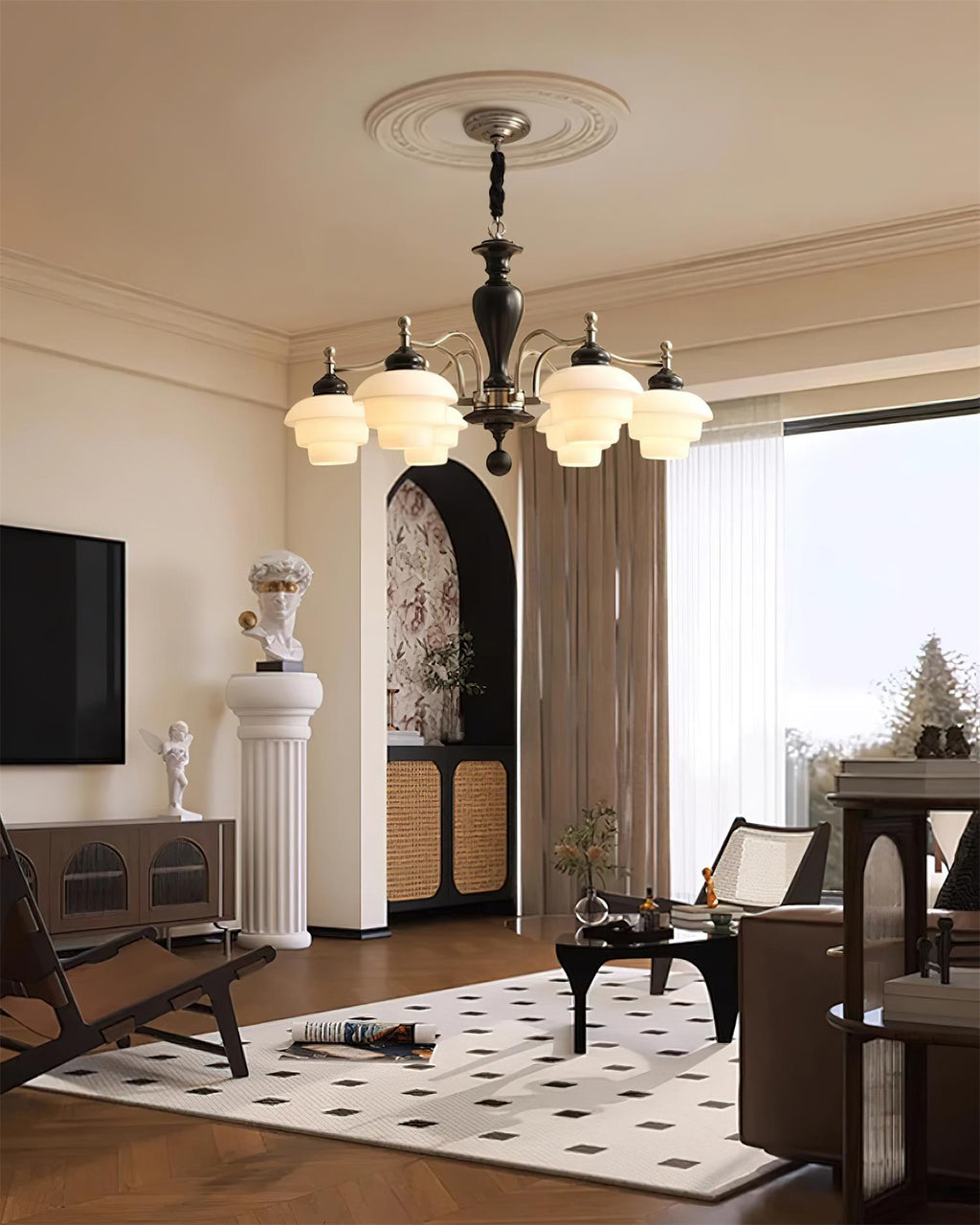 Keldelgrove Glass Chandelier-Moonnatur