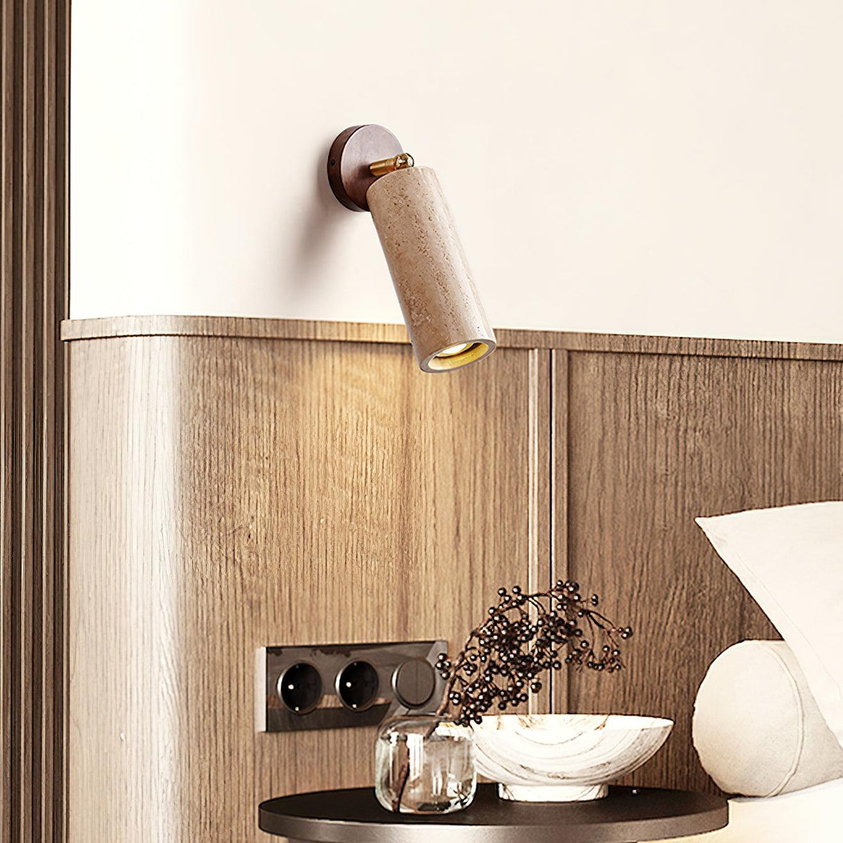 Wilvenbrook Travertine Wall Light-Moonnatur