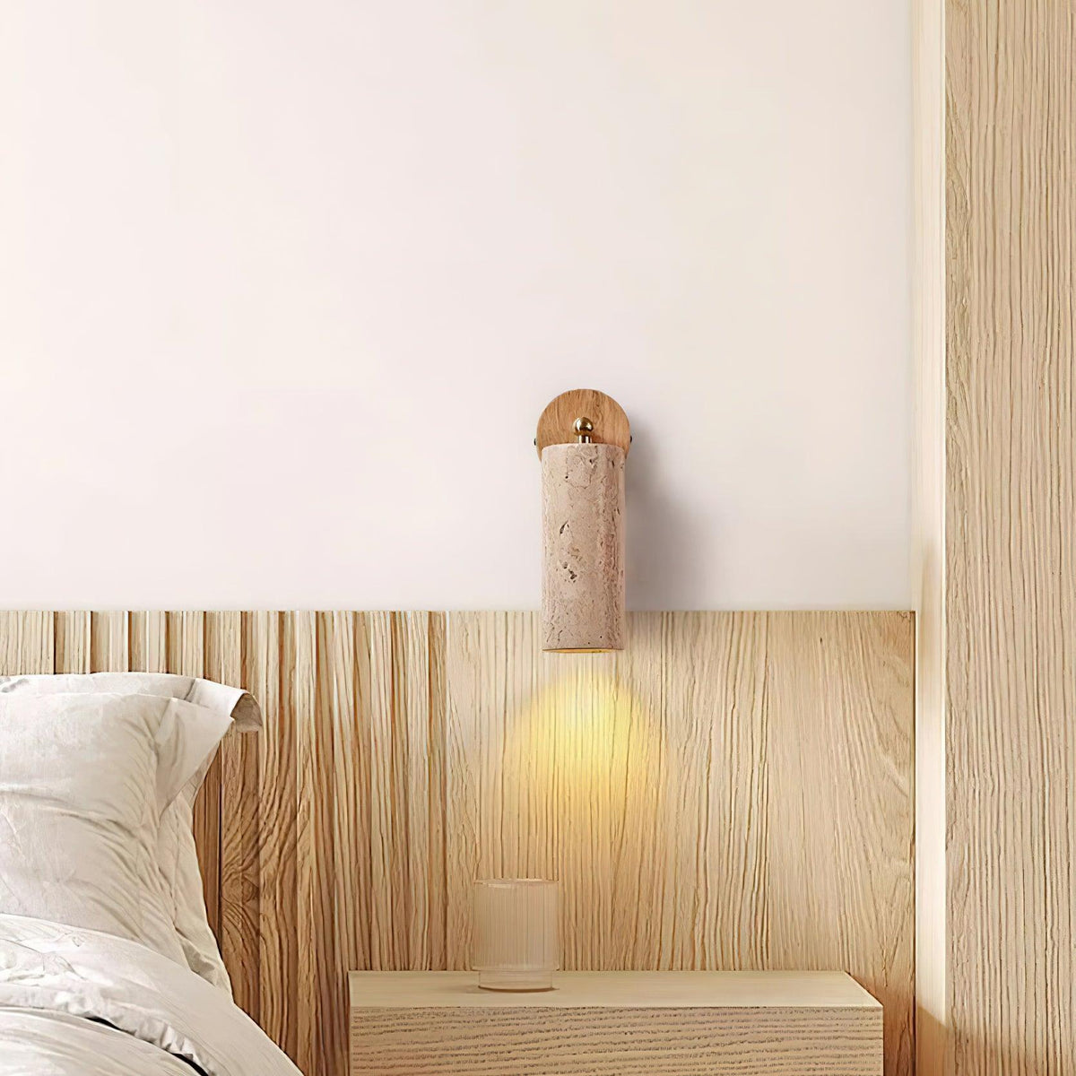 Wilvenbrook Travertine Wall Light-Moonnatur