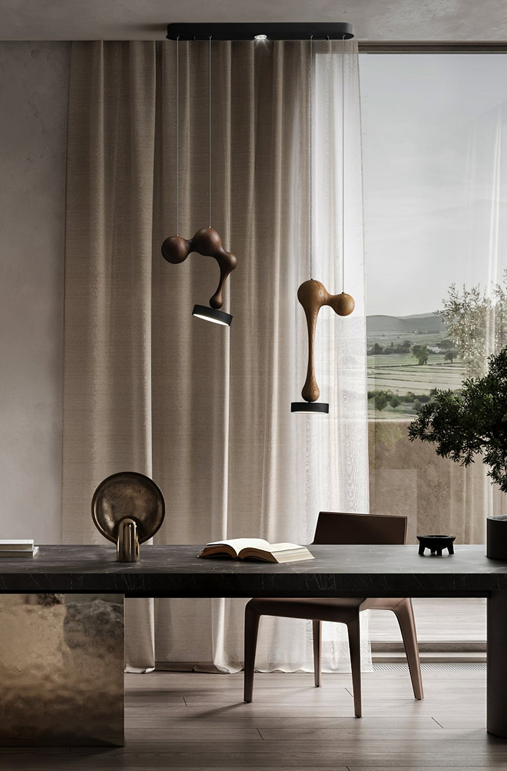 Ferrowwyn Wood Pendant Light-Moonnatur