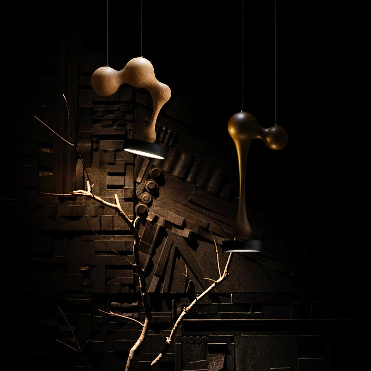 Ferrowwyn Wood Pendant Light-Moonnatur