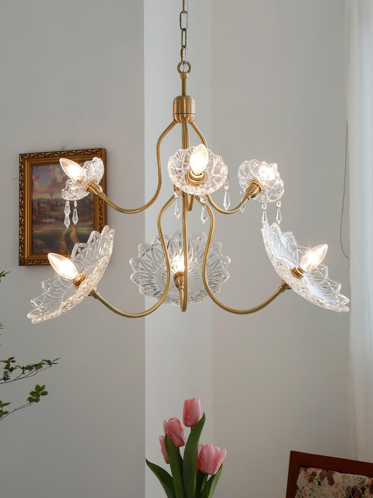 Seldenelle Glass Chandelier-Moonnatur