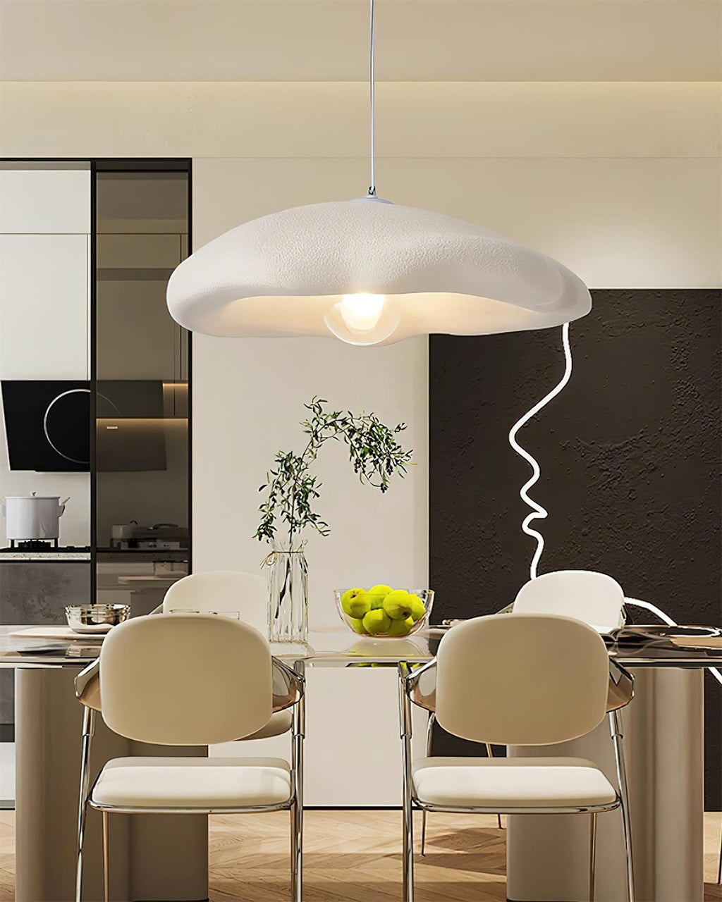 Meldenis Polystyrene Pendant Light-Moonnatur
