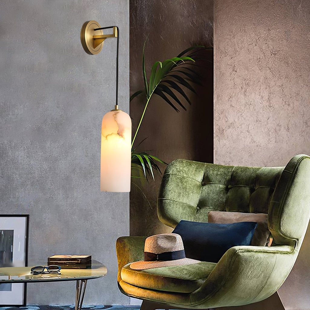 Lorrengrove Alabaster Wall Light-Moonnatur